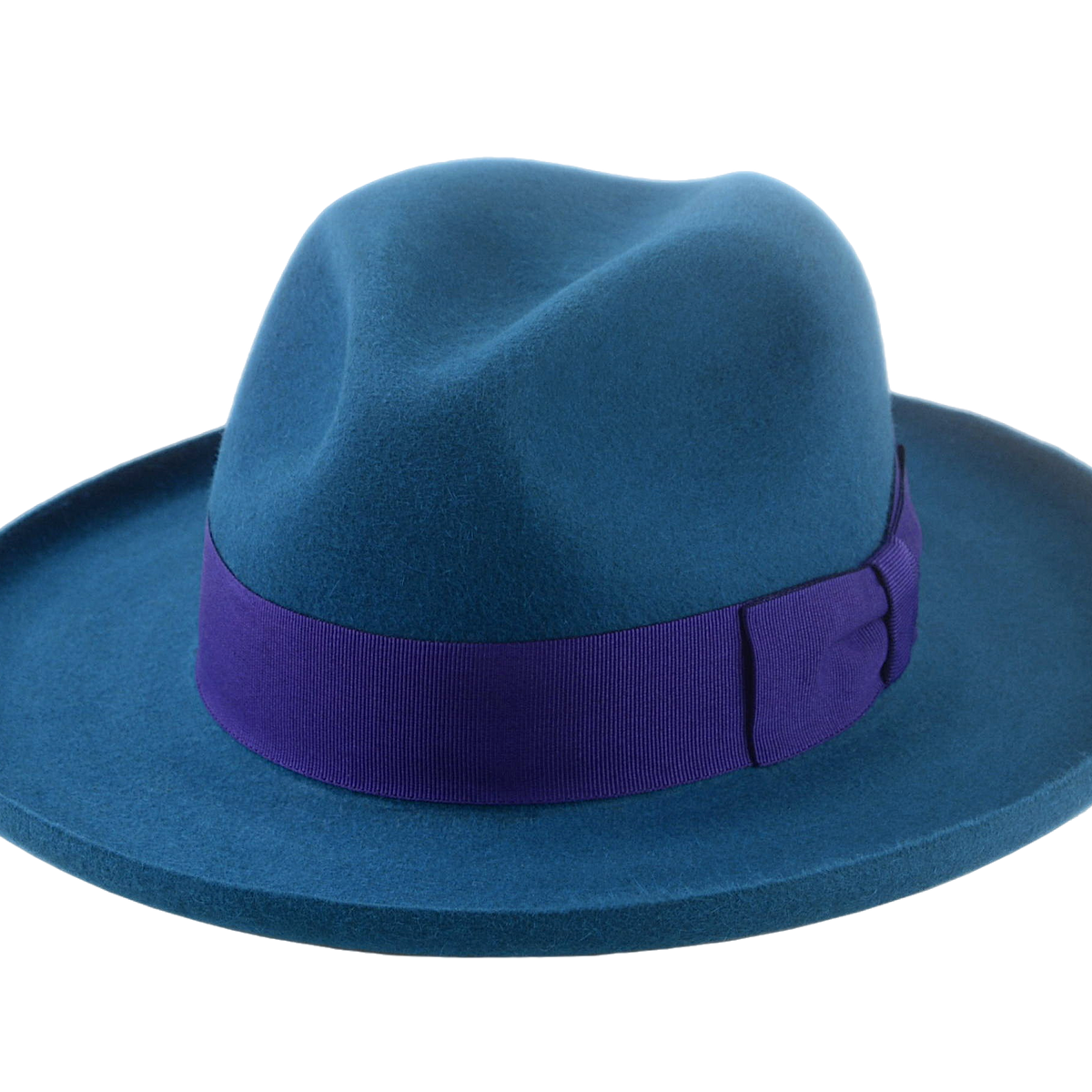 Custom Blue Fur Felt Fedora The Magellan Agnoulita Hats 0785