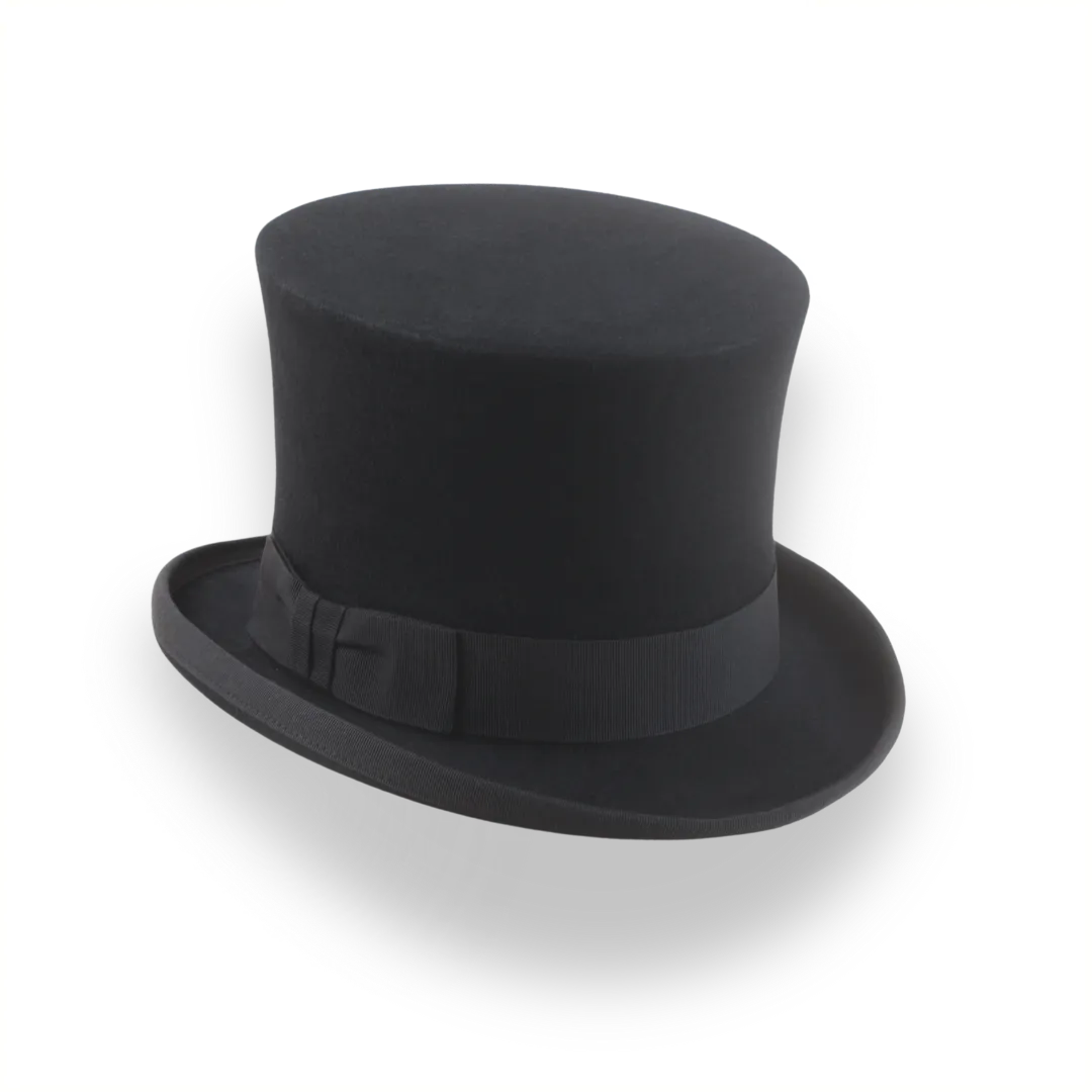 Black Fur Felt Top Hat with Tall Crown | The Paragon - Agnoulita Hats 3 