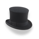 Black Fur Felt Top Hat with Tall Crown | The Paragon - Agnoulita Hats 3 