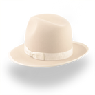 Elegant Wide Brim Fedora Hat in Cream Rabbit Fur Felt | The Stone - Agnoulita Hats 3 