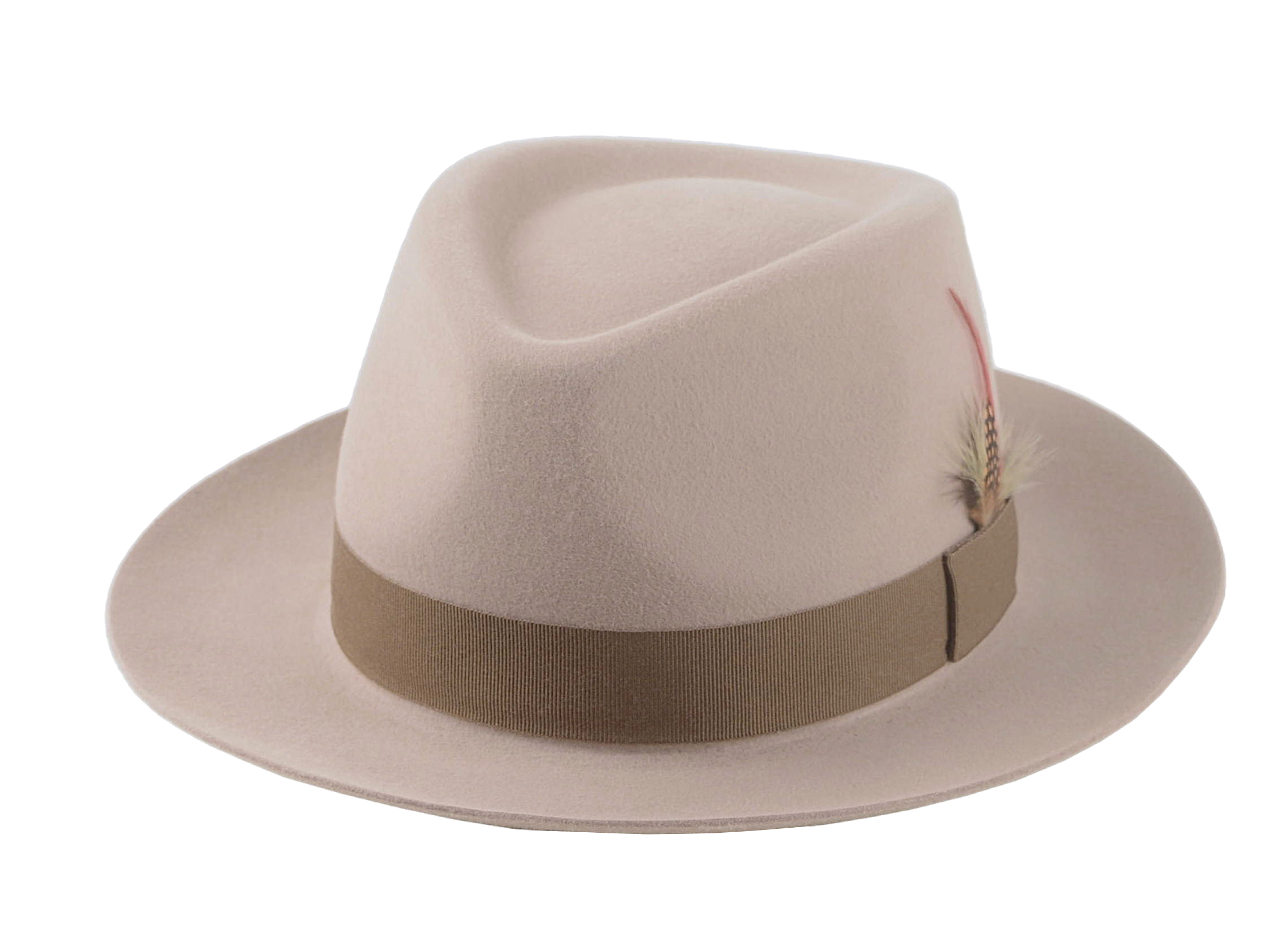 Medium Crown Fedora | The CLUBBER | Custom Handmade Hats Agnoulita Hats 1 | Beige, Men's Fedora, Rabbit fur felt, Teardrop