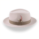 Alabaster Beige Medium Crown Fedora Hat in Fur Felt | The Clubber - Agnoulita Hats 2 