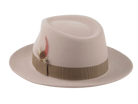 Medium Crown Fedora | The CLUBBER | Custom Handmade Hats Agnoulita Hats 3 | Beige, Men's Fedora, Rabbit fur felt, Teardrop