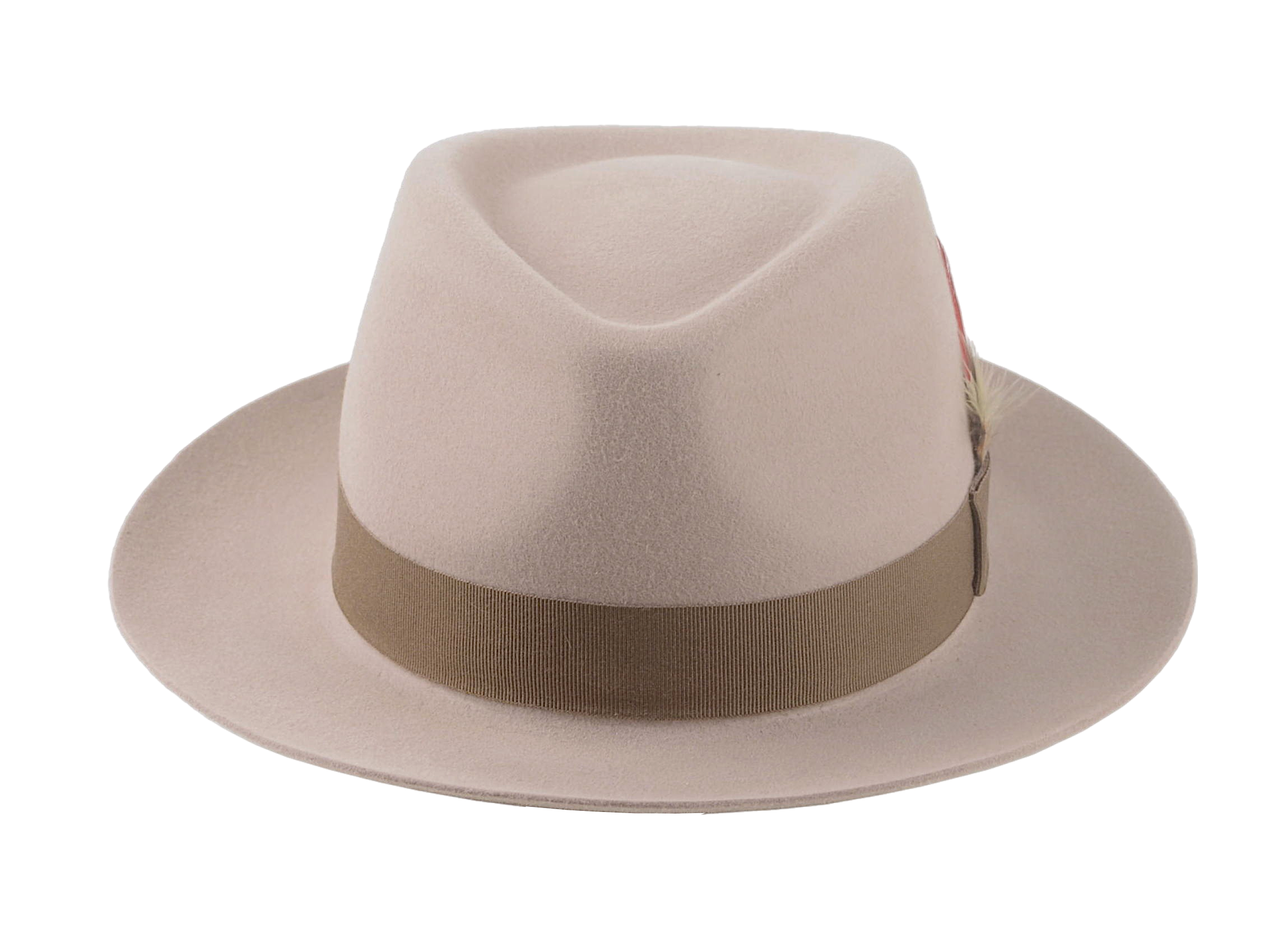 Medium Crown Fedora | The CLUBBER | Custom Handmade Hats Agnoulita Hats 6 | Beige, Men's Fedora, Rabbit fur felt, Teardrop