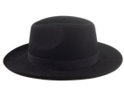The ROCCO | Agnoulita Custom Handmade Hats Agnoulita Hats 2 | Black, Center-dent, Men's Fedora, Rabbit fur felt