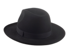 The ROCCO | Agnoulita Custom Handmade Hats Agnoulita Hats 3 | Black, Center-dent, Men's Fedora, Rabbit fur felt