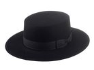  Western Style Boater Hat | The HAWK | Custom Handmade Hats Agnoulita Hats 1 | Black, Rabbit fur felt, Western Style