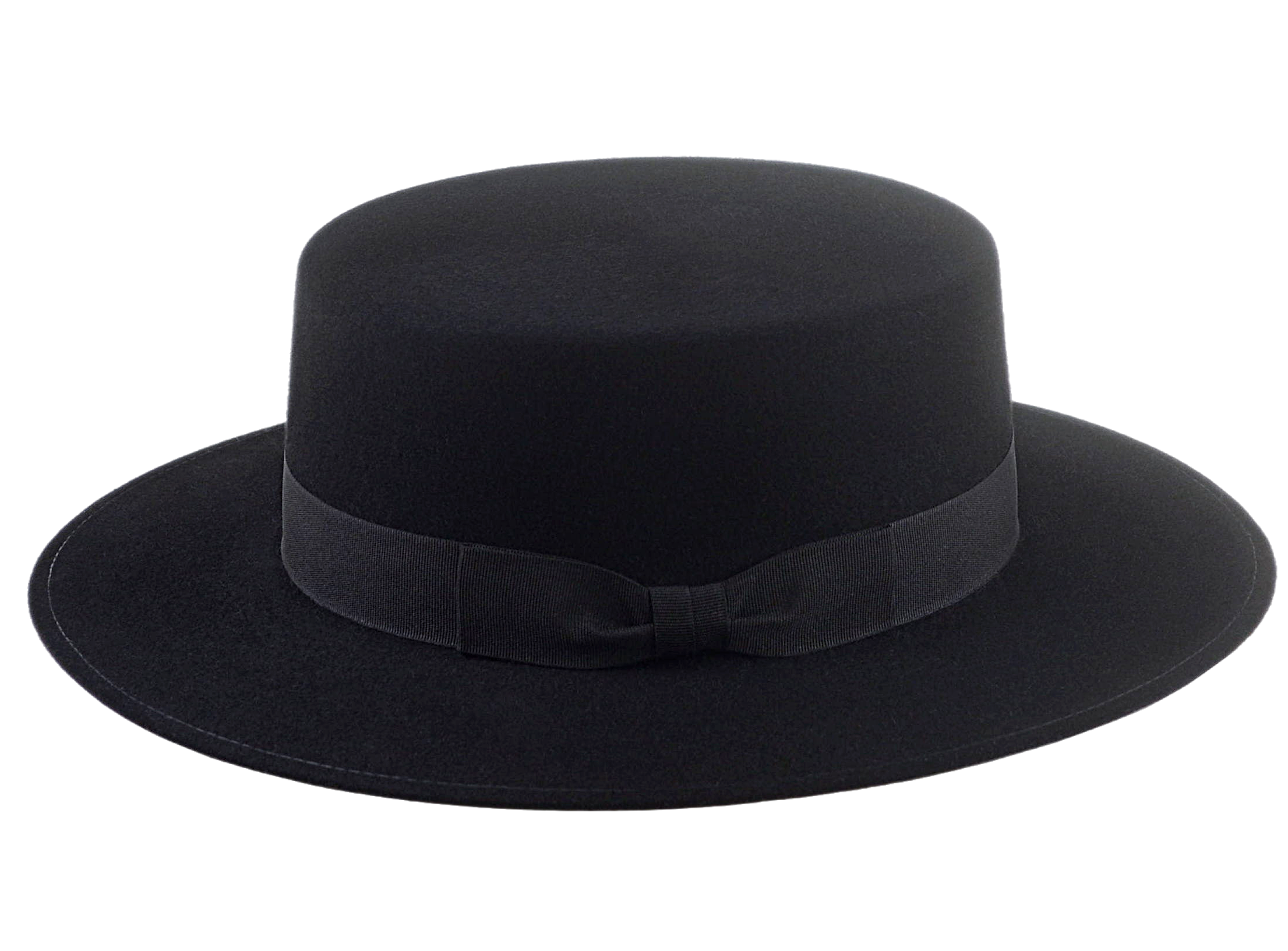  Western Style Boater Hat | The HAWK | Custom Handmade Hats Agnoulita Hats 2 | Black, Rabbit fur felt, Western Style
