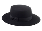  Western Style Boater Hat | The HAWK | Custom Handmade Hats Agnoulita Hats 3 | Black, Rabbit fur felt, Western Style