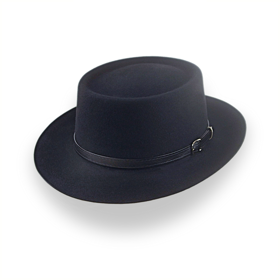 All Black Western Style Small Brim Fedora Hat | The Bronco - Agnoulita Hats 1 