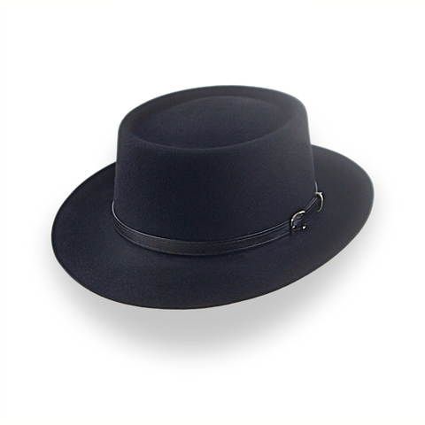 All Black Western Style Small Brim Fedora Hat | The Bronco