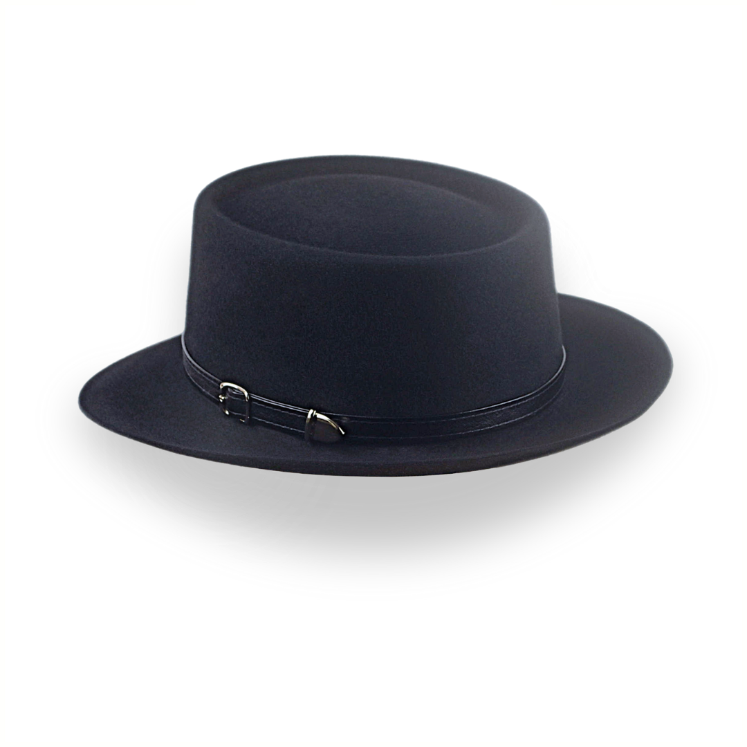 All Black Western Style Small Brim Fedora Hat | The Bronco - Agnoulita Hats 3 