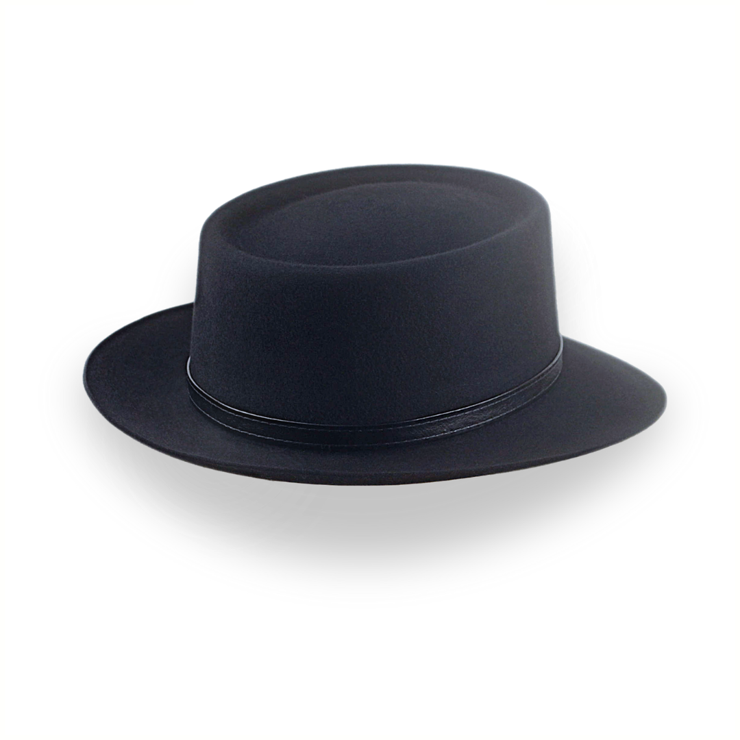 All Black Western Style Small Brim Fedora Hat | The Bronco - Agnoulita Hats 4 