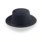 All Black Western Style Small Brim Fedora Hat | The Bronco - Agnoulita Hats 6 