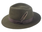 The Storyteller - Fur Felt Melange Wide Brim Fedora For Men or Women Army Green Color | Agnoulita Quality Custom Hats 2