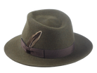 The Storyteller - Fur Felt Melange Wide Brim Fedora For Men or Women Army Green Color | Agnoulita Quality Custom Hats 3