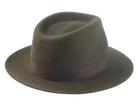 The Storyteller - Fur Felt Melange Wide Brim Fedora For Men or Women Army Green Color | Agnoulita Quality Custom Hats 4