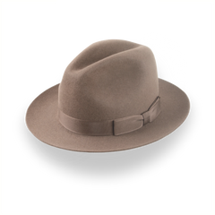 Handwerklich Taupe Brown Fedora Hut mit Mitte-Dent Krone | Die Fortis