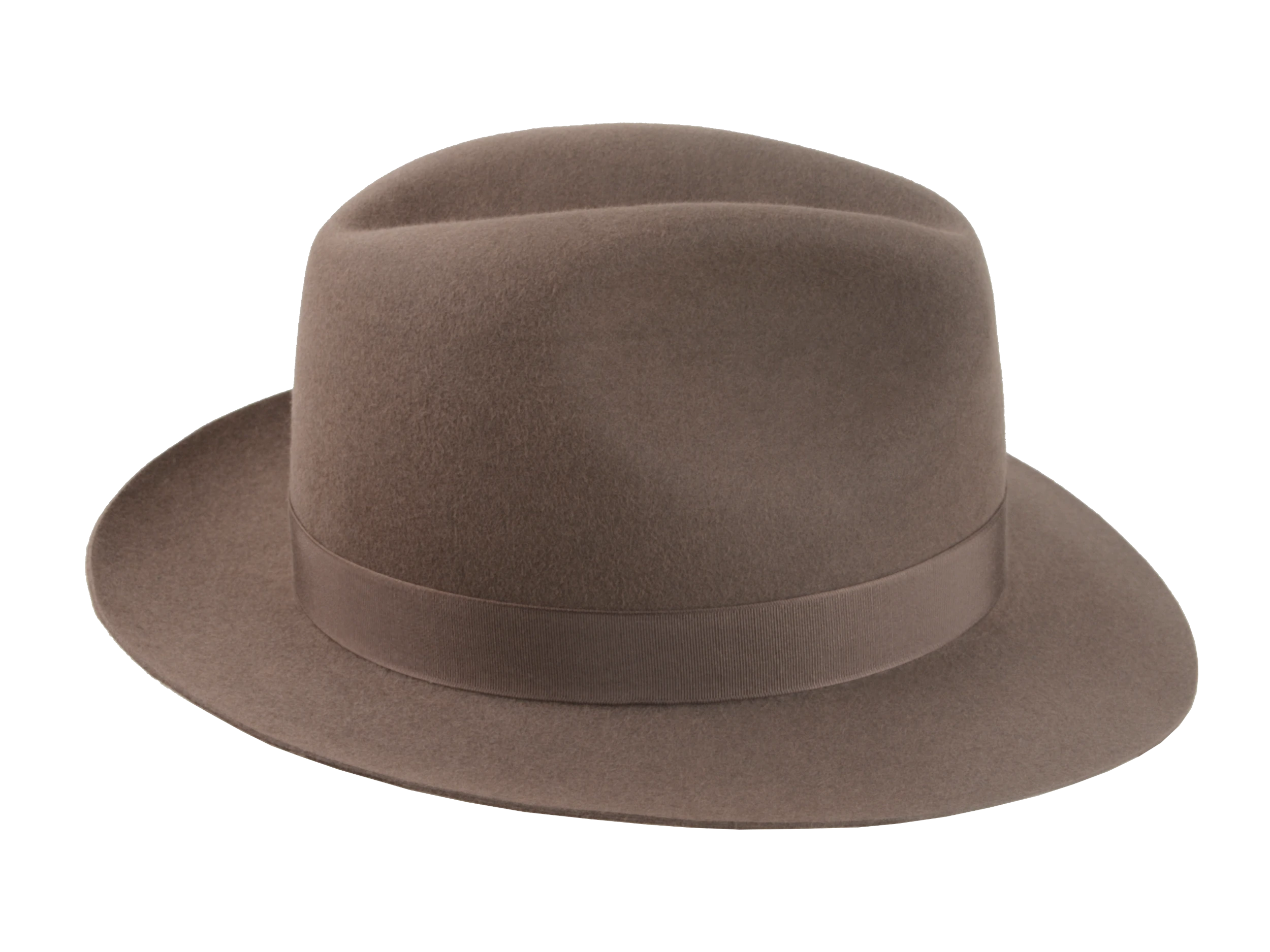 The Fortis: Close-up on the 2 5/8" raw-edge fedora snap brim for a classic silhouette | Agnoulita Hats