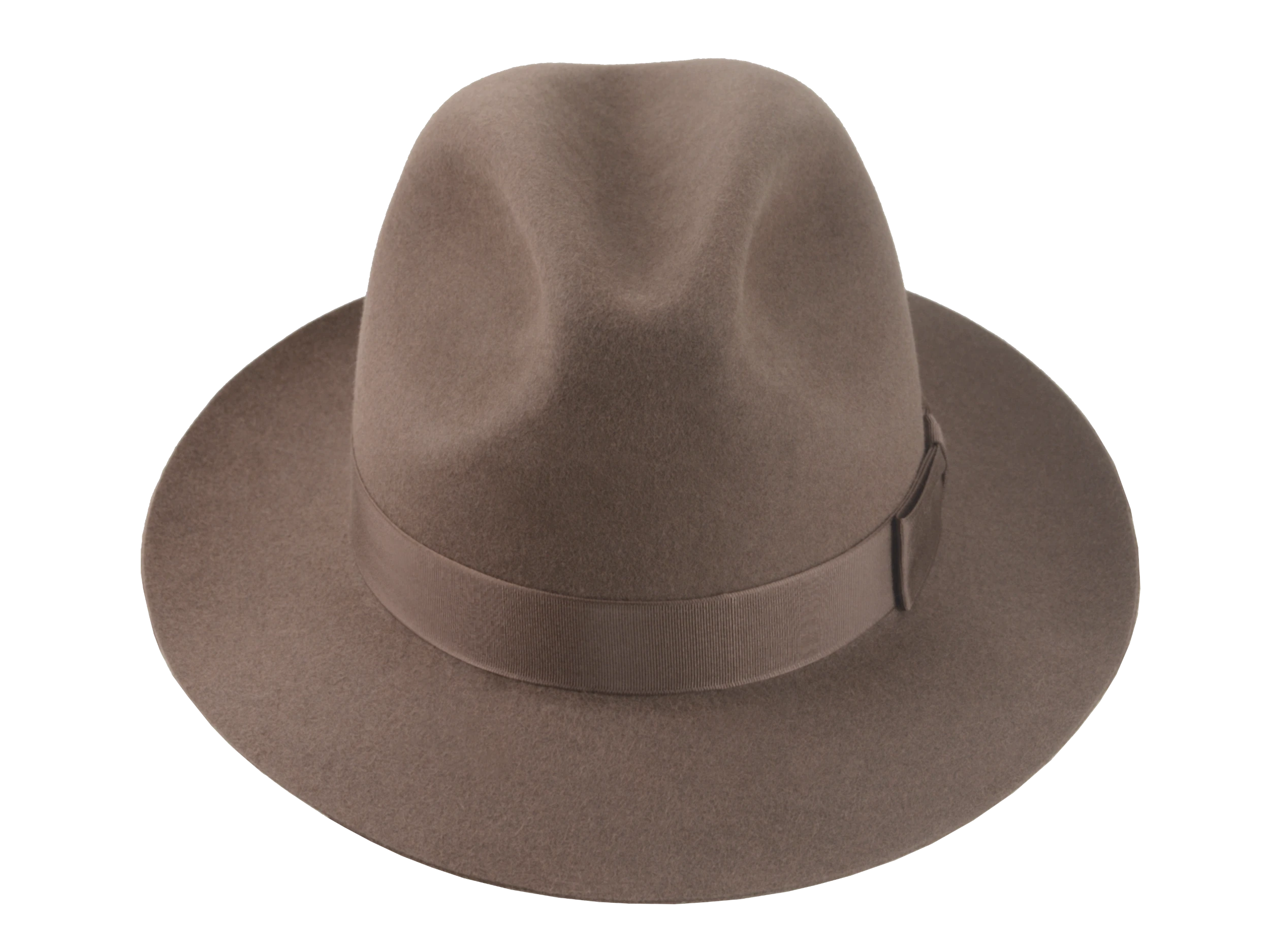 The Fortis: Top-down view revealing the Fedora's exclusive center-dent crown design | Agnoulita Hats