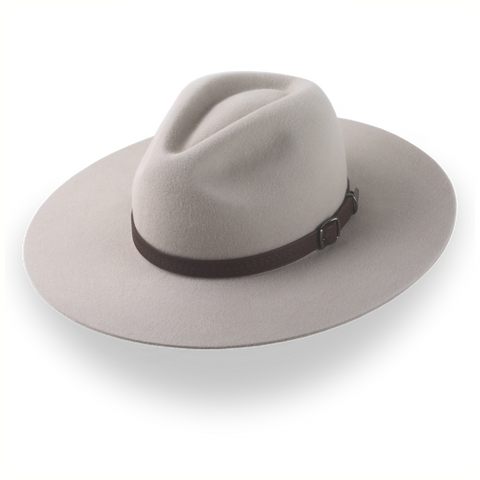 Beige Western Style Flat Brim Hat with Iconic Crown | The Cactus