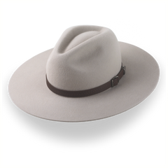 Beige Western Style Flat Brim Hat with Iconic Crown | The Cactus