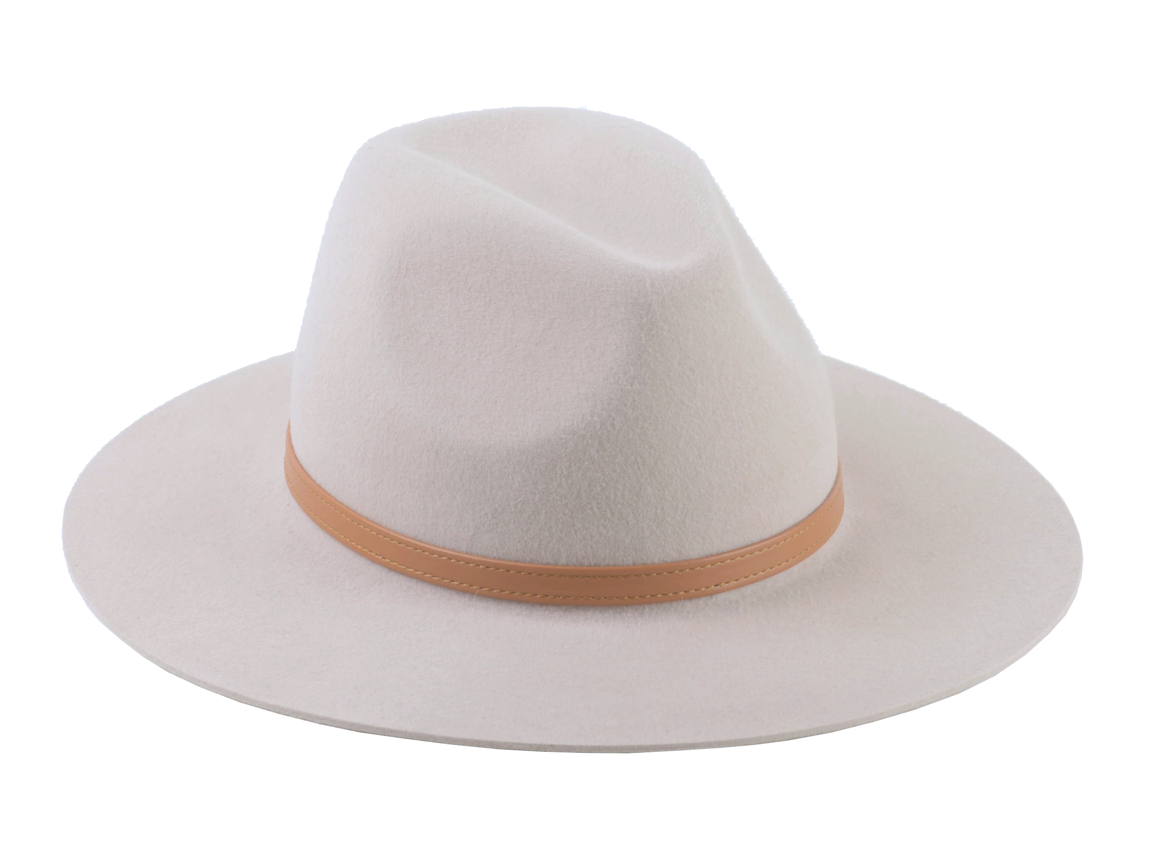 The Solstice - Beige Fur Felt Wide Brim Fedora for Women with Stylish Leather Belt | Agnoulita Quality Custom Hats 6