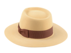 The RUSTY ELEVEN | Agnoulita Custom Handmade Hats Agnoulita Hats 3 | Rabbit fur felt, Teardrop, Wide Brim Fedora, Yellow