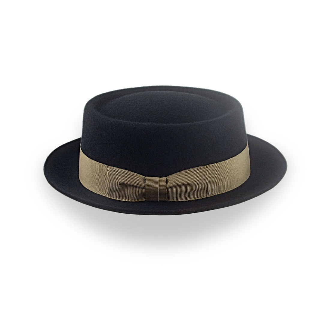 Black Casual Porkpie Hat | The Antico - Agnoulita Hats 2 