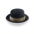 Black Casual Porkpie Hat | The Antico - Agnoulita Hats 6 