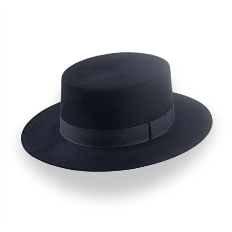 Sombrero navegante de fieltro negro con ajuste personalizado y estilo | The Drover