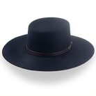 Black Flat Crown Cowboy Hat in Premium Wool Felt | The Galloper - Agnoulita 1 