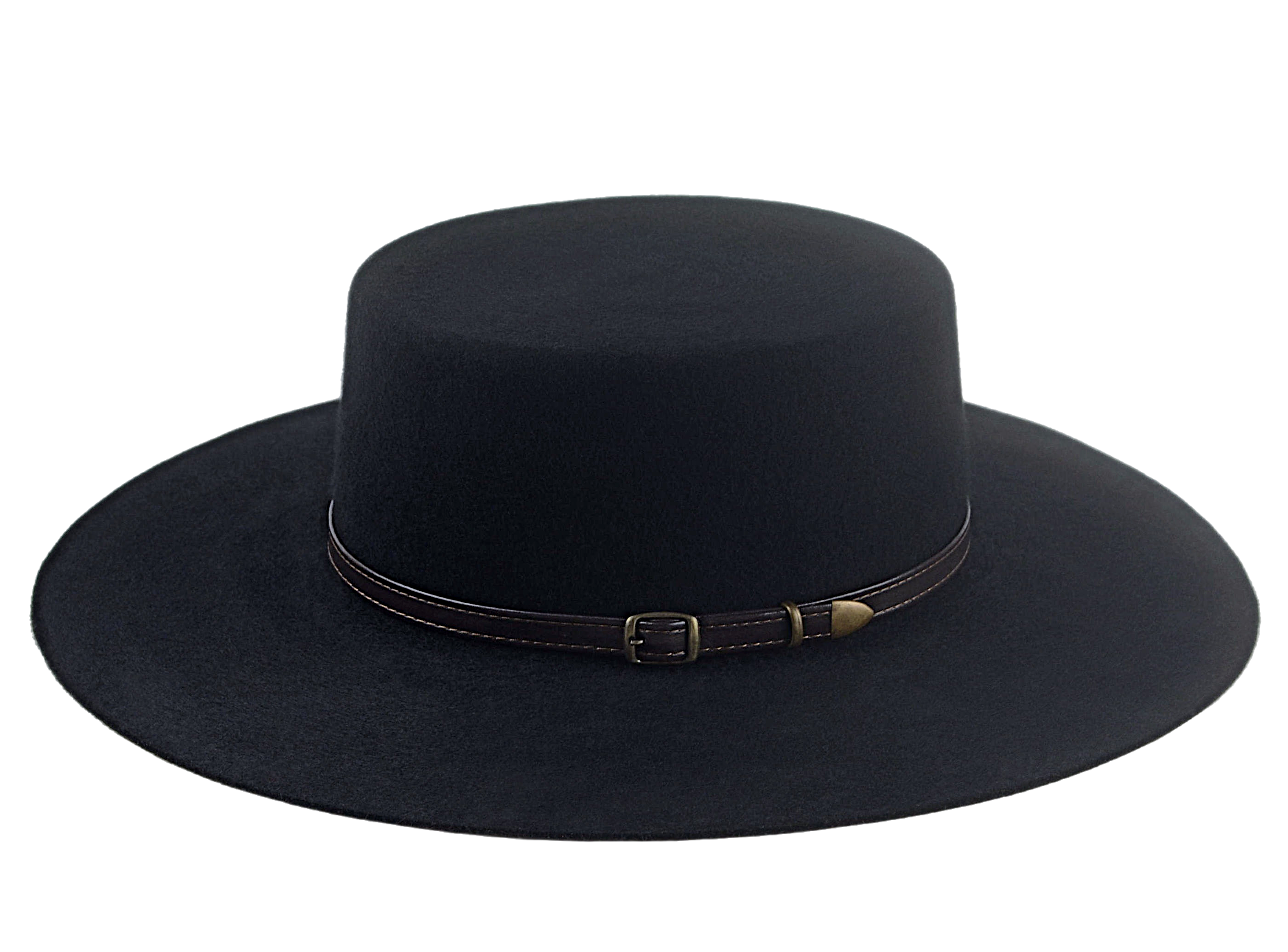 Flat Crown Cowboy Hat | The GALLOPER | Custom Handmade Hats Agnoulita Hats 2 | Black, Western Style