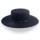 Black Flat Crown Cowboy Hat in Premium Wool Felt | The Galloper - Agnoulita 2 