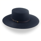 Black Flat Crown Cowboy Hat in Premium Wool Felt | The Galloper - Agnoulita Hats 3 