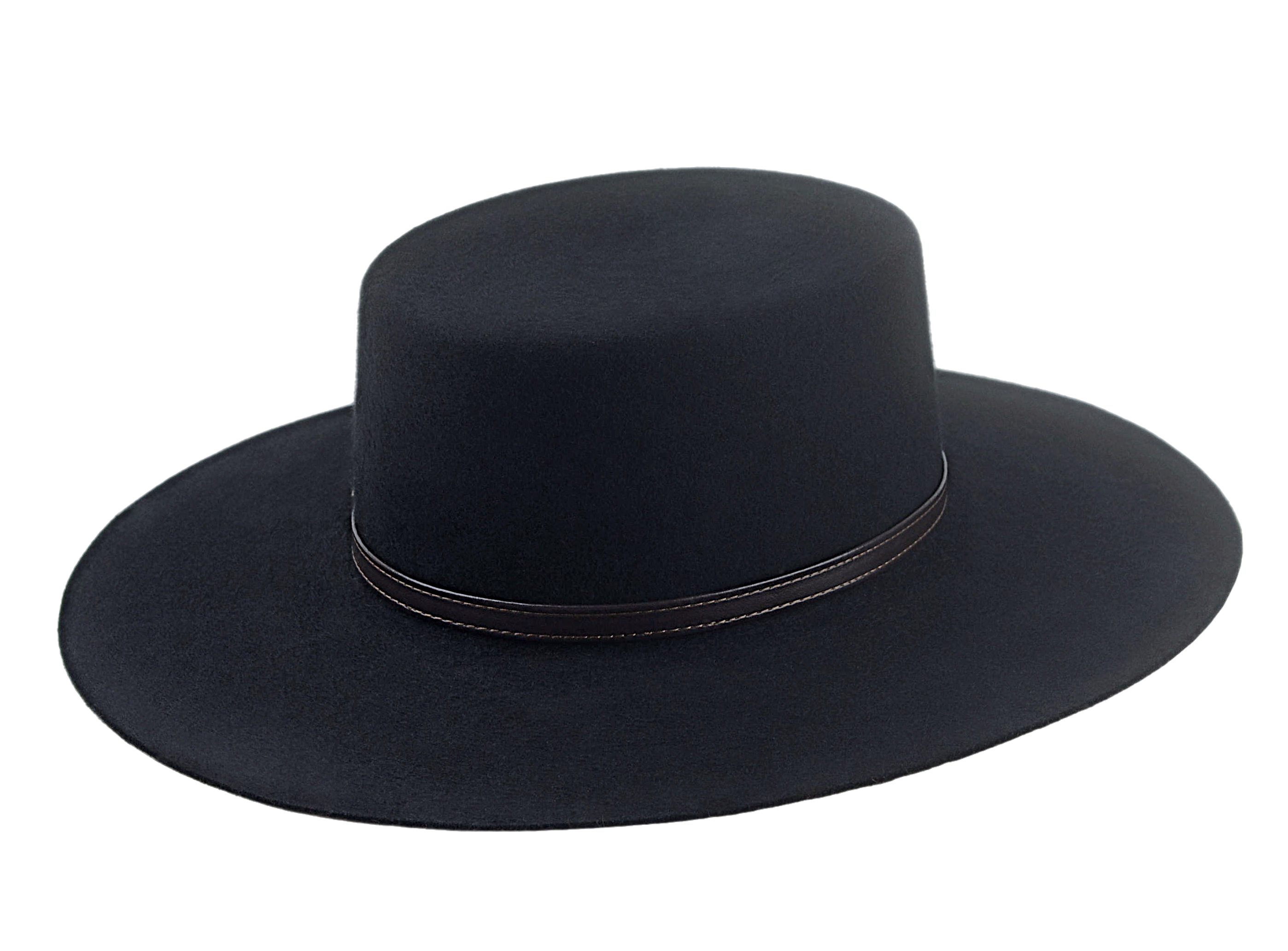 Flat Crown Cowboy Hat | The GALLOPER | Custom Handmade Hats Agnoulita Hats 4 | Black, Western Style