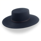 Black Flat Crown Cowboy Hat in Premium Wool Felt | The Galloper - Agnoulita 4 