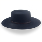 Black Flat Crown Cowboy Hat in Premium Wool Felt | The Galloper - Agnoulita 5 