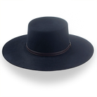 Black Flat Crown Cowboy Hat in Premium Wool Felt | The Galloper - Agnoulita 6 