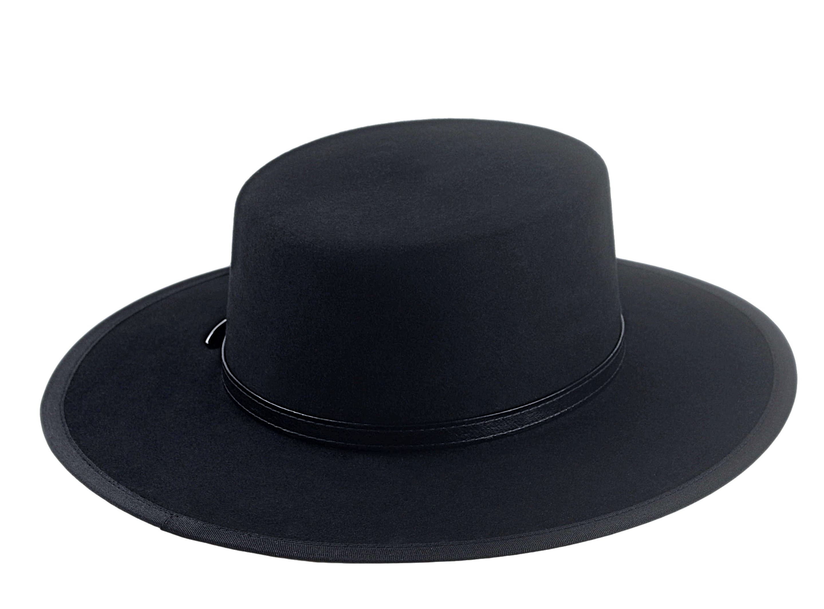 The TYCOON | Custom Handmade Agnoulita Hats 4 | Black, Rabbit fur felt, Western Style