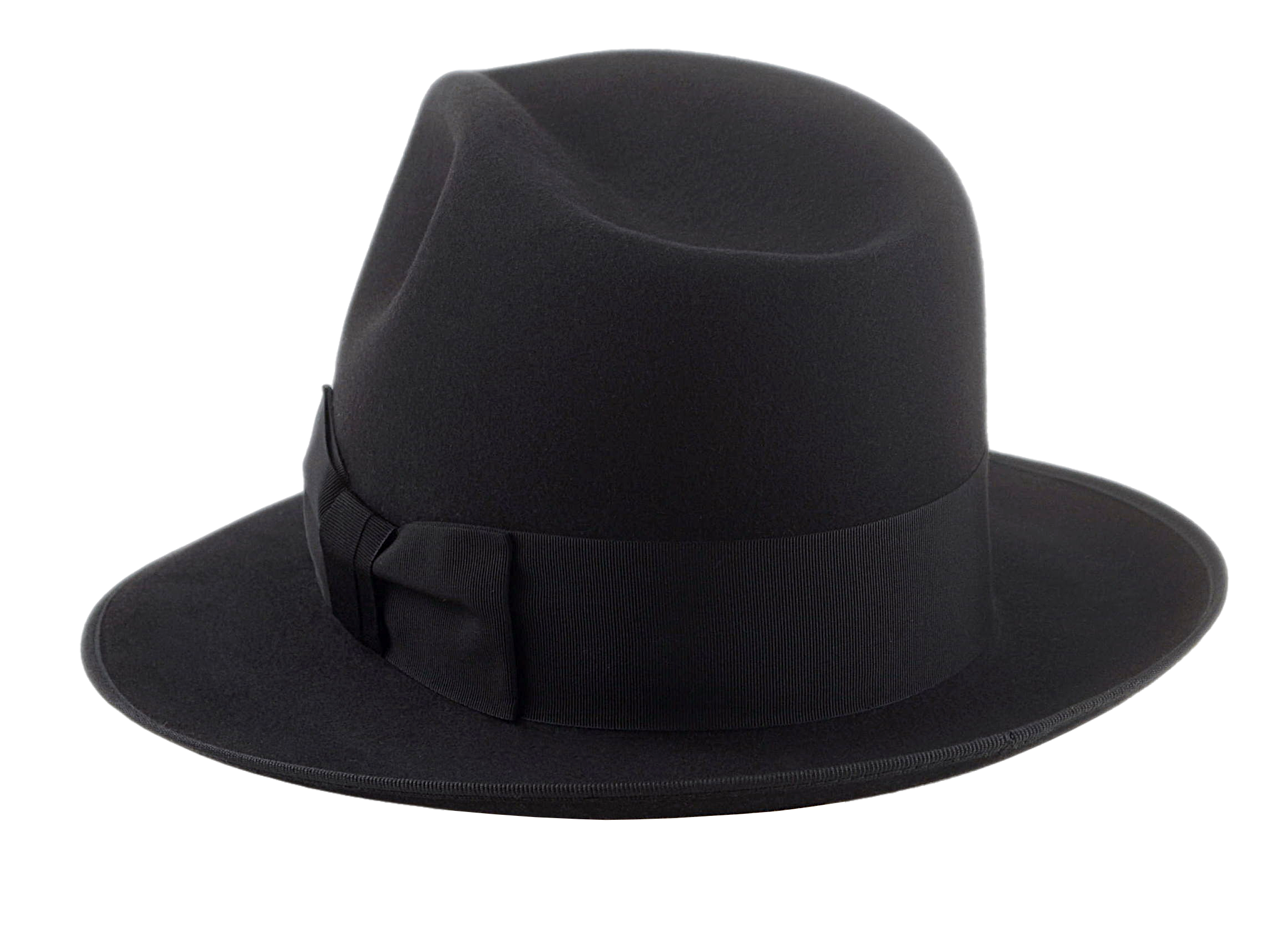 Black Fedora Hat For Men | The CASTOR | Custom Handmade Hats Agnoulita Hats 3 | Beaver fur felt, Black, Center-dent, Custom Beaver Fedora