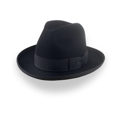 Black Homburg Fedora Hat with Classic Design | The Aerolithe