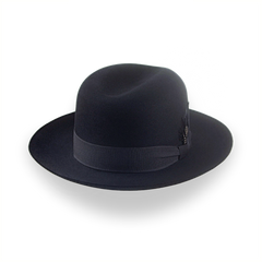 Black Men's Fedora Hat with Single Crease Crown | The Tobin