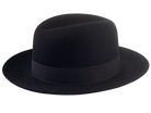 The TOBIN | Custom Handmade Agnoulita Hats 4 | Black, Men's Fedora, Rabbit fur felt, Single-crease