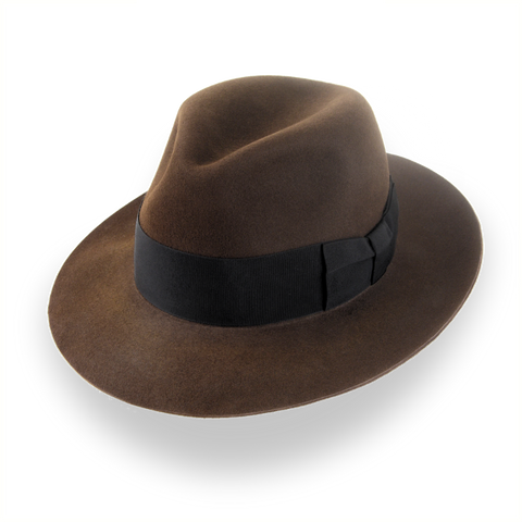 Chapeau Fedora marron des années 1940-Fabriqué sur mesure | The Silkstone