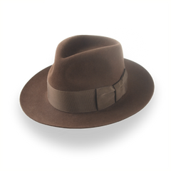 Brown 1940s Slope Back Men's Fedora in Fine Fur Felt | The Savoy