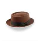 Brown Classic Porkpie Fedora Hat in Premium Wool Felt | The Antico - Agnoulita Hats 1 