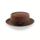 Brown Classic Porkpie Fedora Hat in Premium Wool Felt | The Antico - Agnoulita Hats 2 