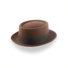 Brown Classic Porkpie Fedora Hat in Premium Wool Felt | The Antico - Agnoulita 4 