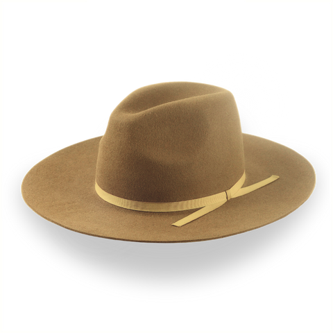 Brown Flat Bill Western Style Fedora Hat | The Longsword